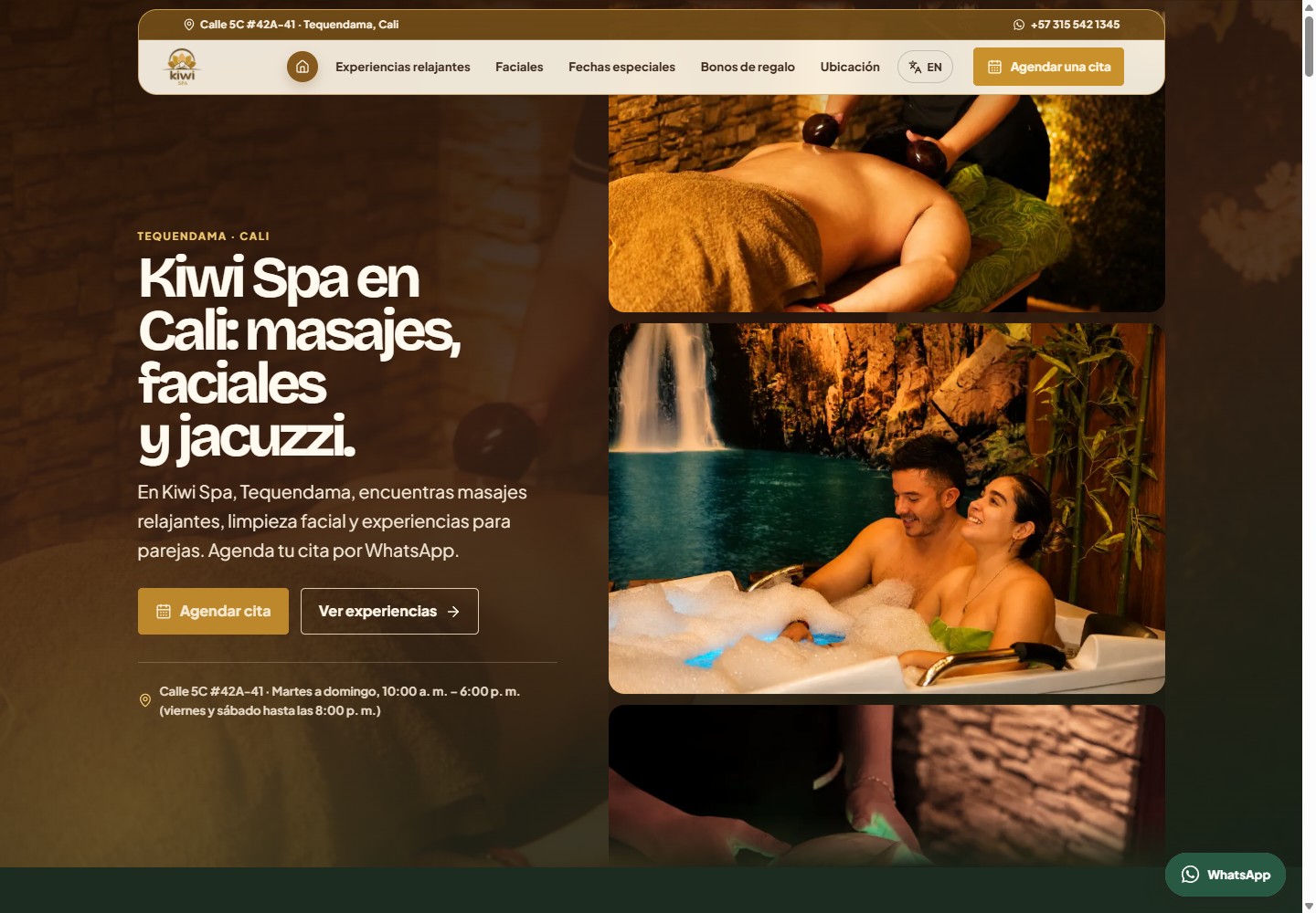 Vista de Kiwi Spa